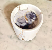 Load image into Gallery viewer, Biophilia:  Gold &amp; White Marble Labdanum Scented Candle
