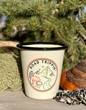 Load image into Gallery viewer, Enamel Cup Reusable Candle - "Road Trippin'"  Fungi Lovers
