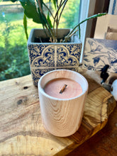 Load image into Gallery viewer, Biophilia:  Beautiful Wood/Ceramic Hinoki Scented Candle
