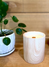 Load image into Gallery viewer, Biophilia:  Beautiful Wood/Ceramic Hinoki Scented Candle
