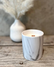 Load image into Gallery viewer, Biophilia: White Marble + Pure Fresh Air Scented Candle
