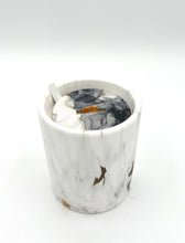Load image into Gallery viewer, Biophilia:  Gold &amp; White Marble Labdanum Scented Candle
