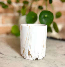 Load image into Gallery viewer, Biophilia:  Gold &amp; White Marble Labdanum Scented Candle
