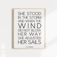 Load image into Gallery viewer, she stood in the wind inspirational quote wall poster
